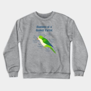 Anatomy of Quaker Parrot Monk Parakeet Crewneck Sweatshirt